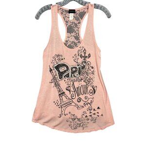 Vintage Y2K Fairy Grunge Baby Doll Tank Top Lace Back Medium Whimsigoth Pink